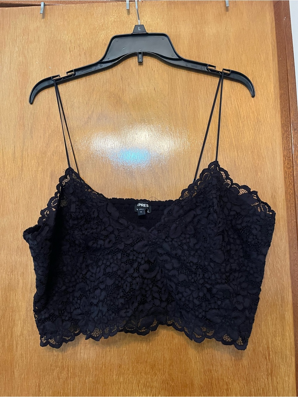 Express Black Lace Cropped Camisole